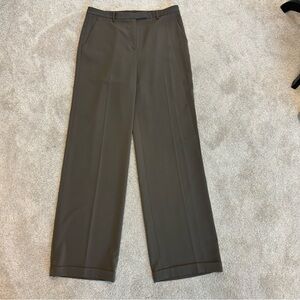 T Tahari khaki Brown wide leg trouser dress pants Sz 10